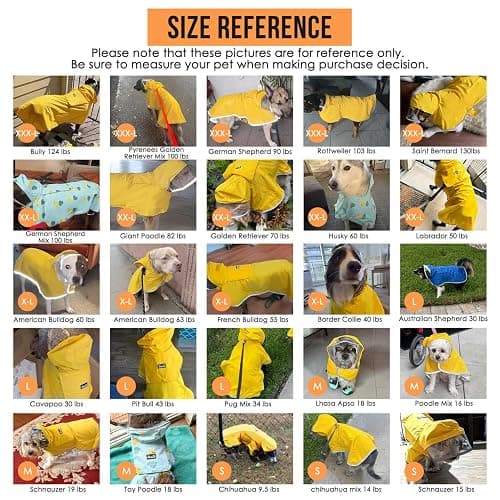 Lukovee Dog Raincoat, Adjustable Dog Rain Jacket with Clear Hooded Double Layer for Large Medium Small Dogs Puppies, Waterproof Rain Coat Poncho with Reflective Storage Pocket & Rim (Yellow, L) thumbnail 2