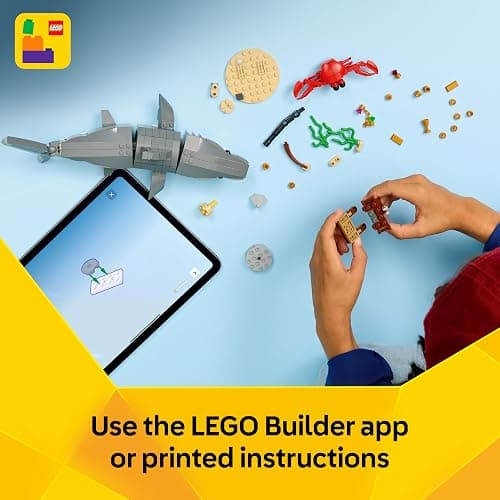 LEGO Creator 3in1 Fierce Shark with a Treasure Chest Toy - Sea Animal Figure Transforms into an Anglerfish or Manta Ray - Room Decor Idea for 8+ Year Old Boys & Girls - 31381 thumbnail 7