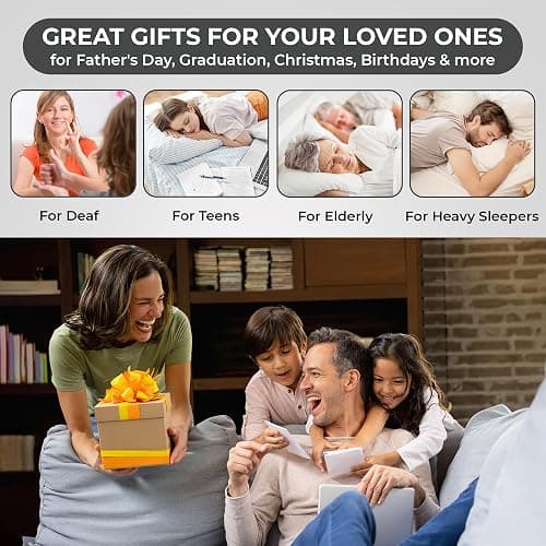 Sonic Alert Sonic Bomb Dual Alarm Clock with Bed Shaker, Pink Vibrating Alarm Clock for Heavy Sleepers, Battery Backup | Wake with a Shake thumbnail 6