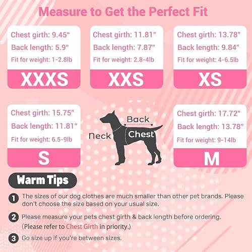 SIMCAPY XXS Dog Clothes Girl, Female Dog Dresses for Small Dogs Girl, Pink Dog Tutu Dress, Sweet Puppy Princes Skirt with Dog Bowknot Clips, Spring Summer Pet Apparel for Toy Poodle Chihuahua Yorkie thumbnail 6