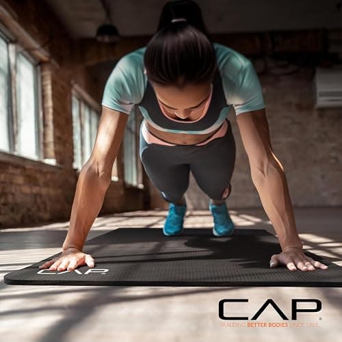 CAP Barbell 1/2-Inch High Density Exercise Yoga Mat with Strap | Multiple Options thumbnail 6