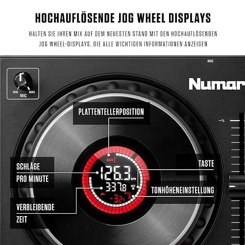 Numark Mixtrack Platinum FX - DJ Controller Pult mit 4-Deck Kontrolle, integriertem Audio Interface, Jogwheel-Displays und Effektpaddeln thumbnail 7