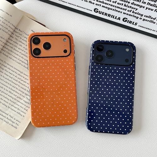 ZTOFERA Magnetic Case for iPhone 17 Pro, Compatible with Magsafe, Polka Dot Aesthetic Phone Case Cute for Girl Women, Hard PC+Soft TPU Protective Phone Cover for iPhone 17 Pro-Navy Blue thumbnail 6