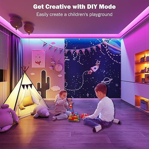 Leeleberd Led Lights for Bedroom 100 ft (2 Rolls of 50ft) Music Sync Color Changing RGB Led Strip Lights with Remote App Control Bluetooth Led Strip, Lights for Room Home Kitchen Party Decor thumbnail 6