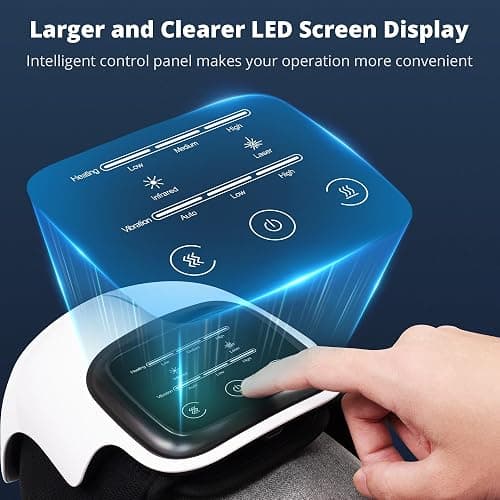 Medcursor Knee Massager, Cordless Heated Knee Massager with 3 Heating Levels, 3 Vibration Modes, LED Screen & Adjustable Straps, Massage with Heat for Relief, Ideal Gift for Men, Women thumbnail 3