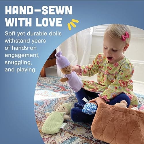Creative Minds Basket of Babies Soft Baby Dolls, Sensory Toys, Multicultural, Diversity, Inclusion and Social Emotional Learning, Baby Toys for All Ages, Set of 6 Plush Dolls, Multicolor - Multicolor - 6 Pack thumbnail 5