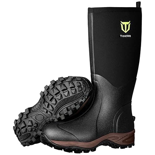TIDEWE Rubber Neoprene Boots Men And Women, Waterproof Sturdy 6mm Neoprene Boot, Rain Boot Hunting Boot Arctic Outdoor Boot（Black, Brown & Next Camo G2） - Image 1