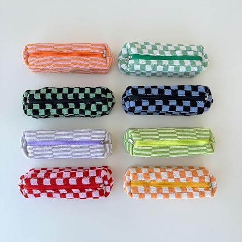 SURBEAV Pencil Case Pen Case Office College School Storage Bag Pouch Holder Box Organizer Makeup Pouch Cosmetic Bag Aesthetic Cute Pencil Case for Girls Boys Kids (Green + White) thumbnail 8