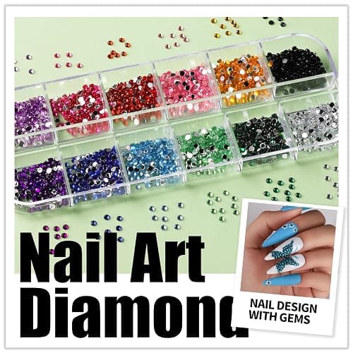 Teenitor Nail Art Kit with Nail Glitter, Nail Art Brushes & Nail Sticker for Gel Nails Art, Nail Gems Nail Accessories Tool for Teenage Girls, Nail Art Pens Nail Dotting Tool for Beginners thumbnail 5