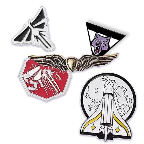 Ellie TLOU Pin Enamel Set – 5 PCS Rocket, Angel Wing Pins – Backpack Pins Cosplay Accessories - Image 1