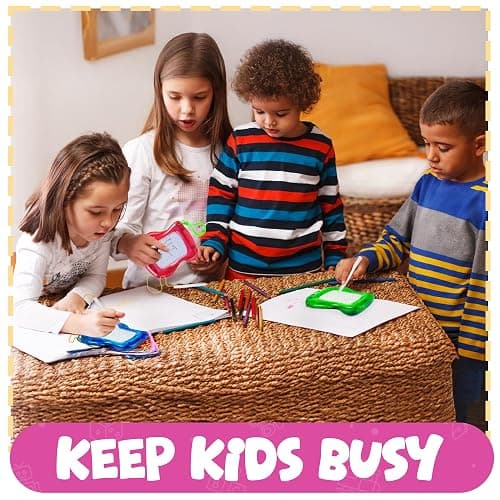 Bedwina Mini Magnetic Drawing Board for Kids - (Pack of 12) Backpack Keychain Clip Drawing Boards, Erasable Doodle Sketch Writing Pad Boys & Girls, Birthday Kids Party Favors thumbnail 6