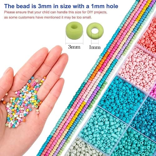 TEXGIZRLY 3mm Seed Beads for Bracelet Jewelry Making Bracelet Making Kit | 24 Colors Beads | Friendship bracelets kit with letter beads| Gift for adults girls DIY thumbnail 2