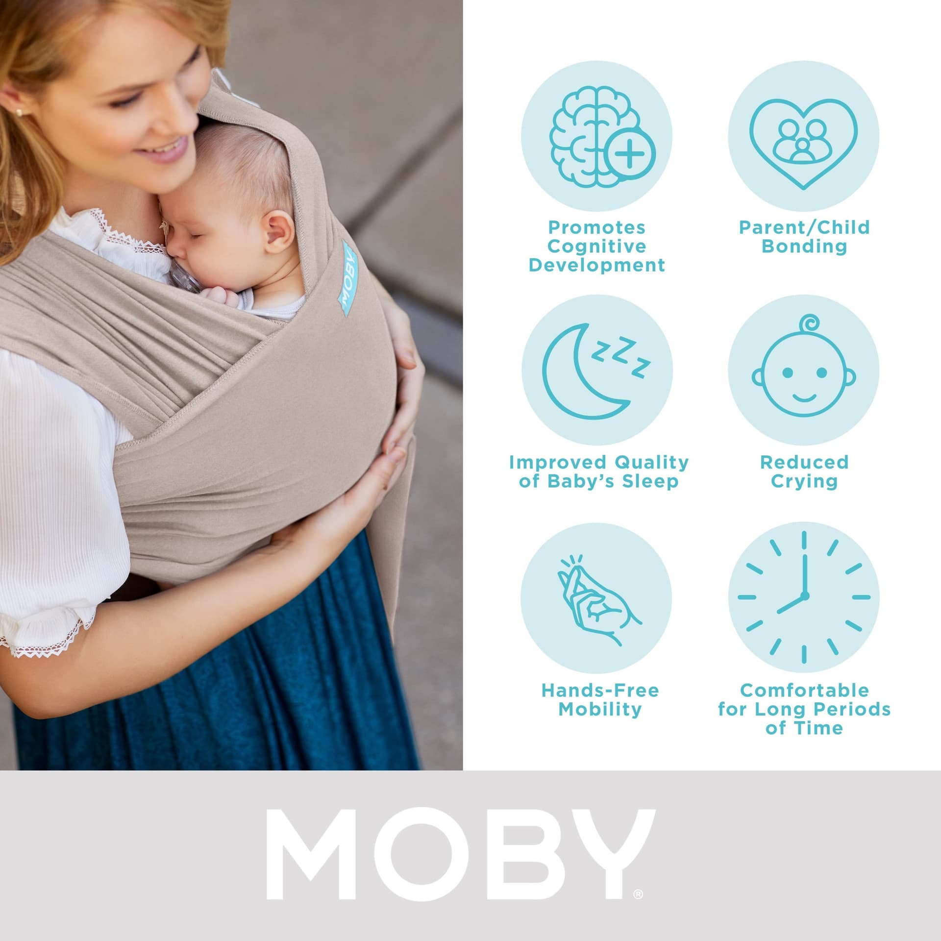 Moby Elements Wrap Carrier, Taupe - Taupe thumbnail 3