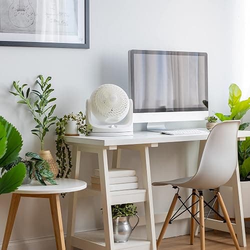 IRIS USA WOOZOO Desk Fan, Oscillating Air Circulator, 3 Speeds, 36ft Max Air Distance, 244ft² Coverage, 112° Adjustable Vertical Tilt, 29db Quiet Motor, Small Fan for Bedroom, Office, Dorm, White thumbnail 10