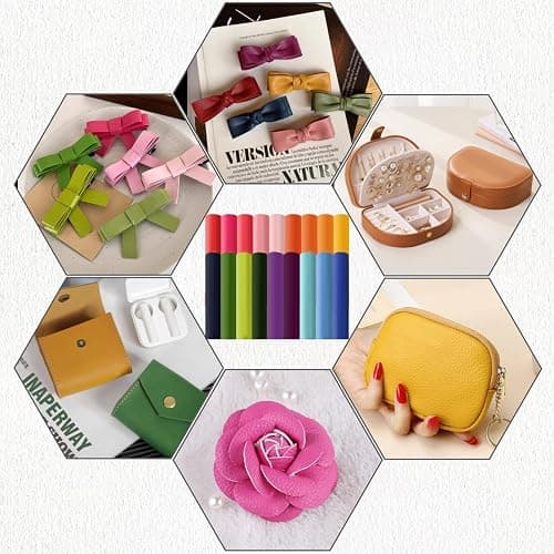 18 Pieces Faux Leather Sheets, 8×12 inches Rainbow Soft Leather Fabric Colourful Sheets Suitable for Making Bows, Leather Earrings, Hair Accessories DIY Projects thumbnail 6