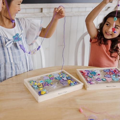 Melissa & Doug Wooden Bead Kits, Set of 2, Sweet Hearts and Butterfly Friends (Arts & Crafts, Easy to Use, Handy Wooden Tray, 120 Wooden Beads & 5 Color Cords) - English Only Packaging thumbnail 5
