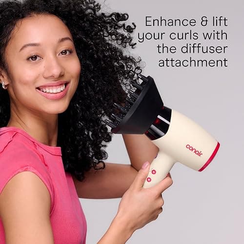 Conair InfinitiPRO Infrared Hair Dryer + Diffuser, Ionic Fast Drying, White | Infrared ionic blow dryer w/ fast drying tech, reduces heat damage & offers salon quality, includes diffuser & concentrator thumbnail 7