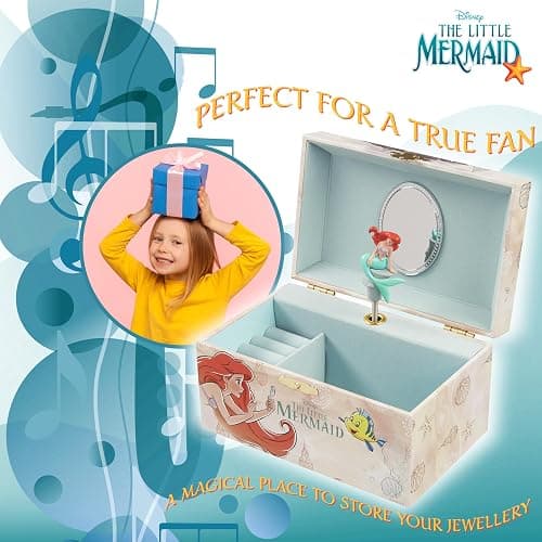 Disney Encanto Musical Jewellery Box for Girls Princess Frozen Storage Box with Spinning Mirabel The Little Mermaid Ariel Elsa Music Box, Gifts for Girls thumbnail 2