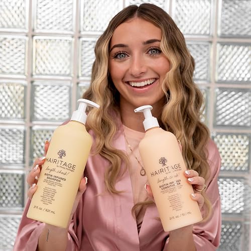 Hairitage Biotin + Castor Oil Shampoo and Conditioner Set - Volume + Moisture - Sulfate Free + Color Safe - Women + Men Hydrating Repair Shampoo Conditioner thumbnail 4