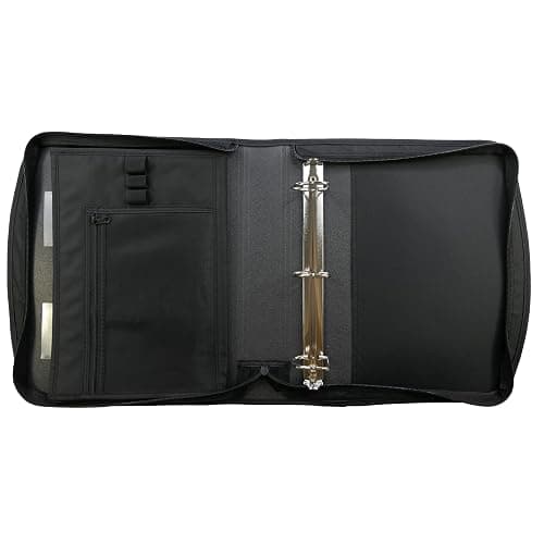 Five Star Zipper Binder, 2-Inch Capacity, 3 D-Rings, Exterior Zippered Pockets, Interior Mesh Pouch, Easy Grip Spine, Black Cover (66352) thumbnail 2