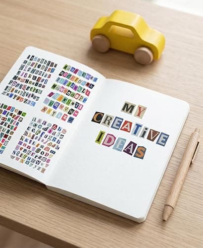 FZYJJJ 954Pcs 1inch Scrapbook Letter Stickers, Vintage Alphabet Stickers | Vintage magazine cutout letters, self-adhesive stickers perfect for scrapbook & diary DIY art projects Scrapbooking letters thumbnail 2