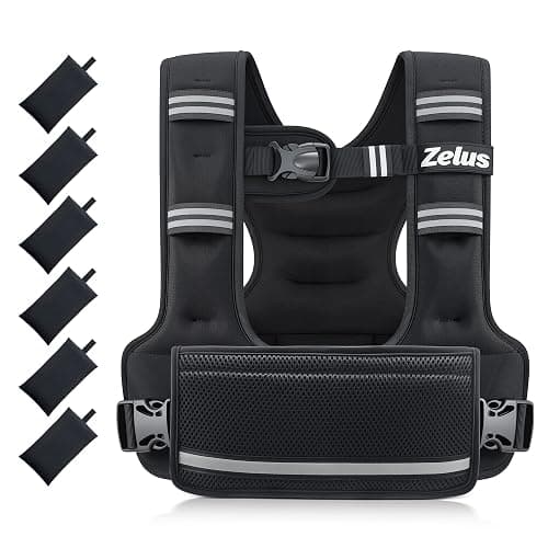 ZELUS Adjustable Weighted Vest for Women Men, Ergonomic Fit Training Vest | Available in 4–10 LB, 11–20 LB, and 20–32 LB Options with 6 Removable Weights for Walking, Cardio, and Strength Training thumbnail 8