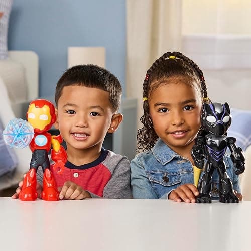 IRON MAN AND HIS AWESOME FRIENDS Marvel Supersized Black Panther Action Figure, 9-Inch (22.8 CM) Super Hero Toys for Kids, Ages 3+ thumbnail 8