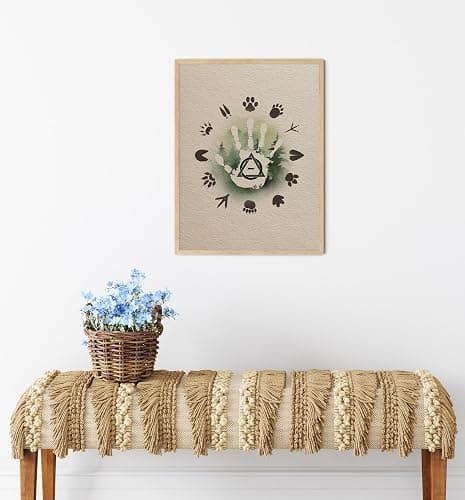 TwoDays Therian Room Decor, Therianthropy Stuff for Bedroom, Woodland Animals Tracks Poster for House, Therian Symbol Artwork Prints. (12" X 16", UNFRAMED) thumbnail 6