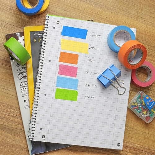 HERNGEE Masking Tape Set with Dispenser - 6 Rolls of 1inchx16.4yd Colorful Rainbow Art Tape for Decorating, Crafting, and Easy Masking thumbnail 7