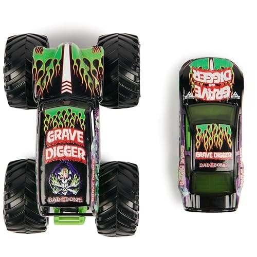 Monster Jam Official 1:64 Scale Diecast 2-Pack Series 5 Monster Truck and Race Car: Grave Digger thumbnail 5