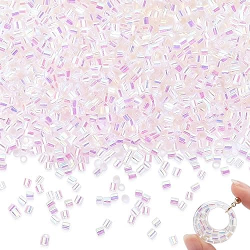 PAGOW 40g White Iridescent Crispy Bingsu Beads, PET 3mm Straw Tube Beads | Soft, 3D Glitter Mini Loose Spacer Slime Beads for DIY Craft, Jewelry Making, Crunchy Slime Supplies - Image 1