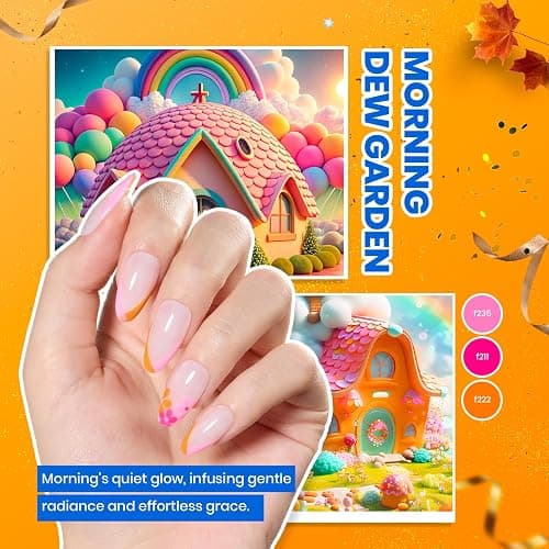 Beetles Gel Nail Polish Kit with U V Light - 80Pcs Fall Nail Fest Color Enchantment 55 Colors Gel Polish Starter Kit with Base Top Coat DIY Nails Stickers Manicure Tools Gift for Women Teens Girls thumbnail 5