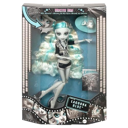 Monster High Reel Drama Doll, Lagoona Blue in Black and White, Collectible Reproduction with Doll-Size and Life-Size Posters, Horror Flick Theme thumbnail 6