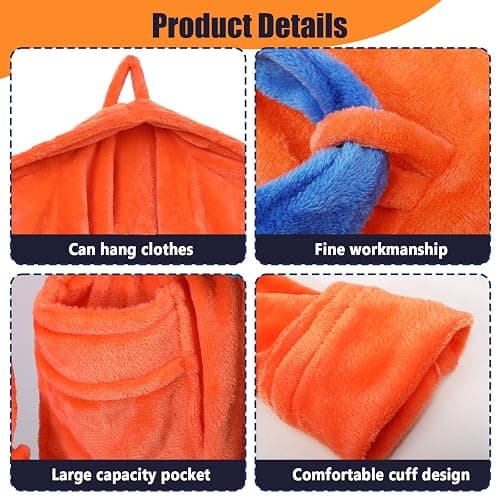ILLOMEEGOOS Anime Robe Orange Plush Bathrobe Anime Pajamas Robes Soft Long Bathrobes Adults Christmas Halloween Costume thumbnail 3