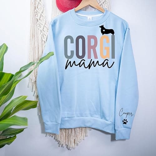 MY4LOVE Custom Dog Mama Embroidered Crewneck Sweatshirt With Names On The Sleeve, New Dog Mom Gifts, Dog Lovers Sweatshirt thumbnail 4