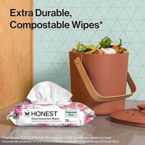 The Honest Company Multi-Use Baby Wipes, Rose Blossom, 576 Count | Baby Wipes, 576 Ct. Hypoallergenic, Fragrance-Free, Plant-Based, 99% Water, Dermatologist Tested. For Sensitive Skin. thumbnail 5