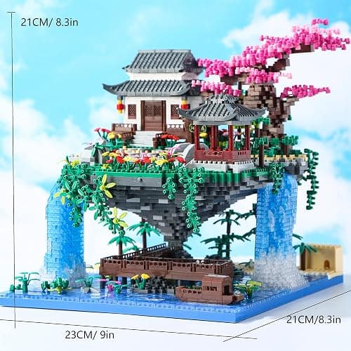 Yushinv Cherry Blossom Tree Building Set with Gift Box, Original Music Cherry Blossom Tree House(Type :Symphony), Japanese Sakura Tree House Lights Building Kit3320 Pcs, Cherry Bonsai Building Set. thumbnail 3