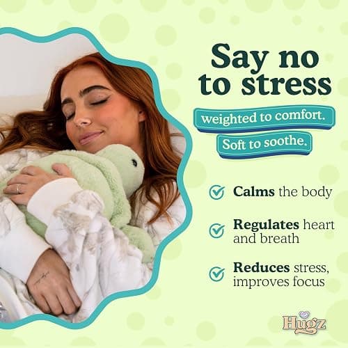 Hugz Official Shelly The Turtle – Premium Weighted Stuffed Plushie 3.8 lb for Adults & Kids – Microwavable Stuffed Animal – Heatable & Coolable – Super Soft Fur – Gift Ready Tube Packaging thumbnail 3