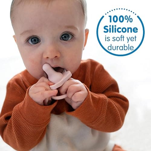 Dr. Brown’s HappyPaci 100% Silicone Pacifier 0-6m, BPA Free, White, Pink, Light Pink 3-Pack thumbnail 6