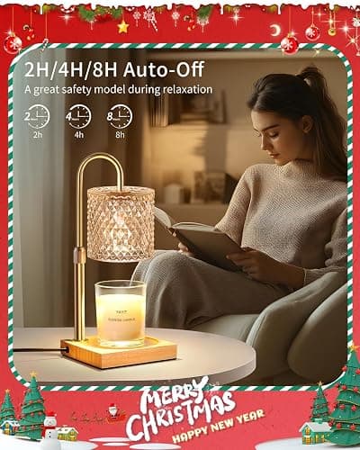 Candle Warmer Lamp with Timer Dimmer Adjustable Height, Candle Warmer with 2 Bulbs for Jar Candles, Home Decor, Birthday Gifts for Women thumbnail 5