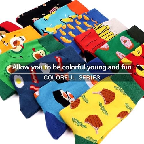 WeciBor Mens Dress Colorful Novelty Funny Casual Combed Cotton Crew Socks 12 Pack thumbnail 5