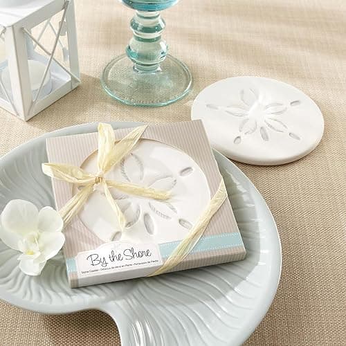 Kate Aspen by The Shore Sand Dollar Coaster – Coastal Decor & Beach Wedding Favors, Bridal Shower Gifts, Nautical Party Favors, Beach Themed Decor, One Coaster thumbnail 4