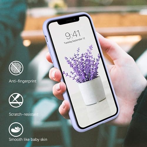 DUEDUE for iPhone 11 Case Liquid Silicone Slim Cover with Microfiber Lining Shockproof Protective Phone Case for iPhone 11 6.1 inch Light Purple thumbnail 5
