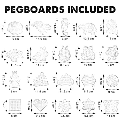 FUNZBO 13200 5mm Fuse Beads Kit - Christmas Fuse Beads Set with 20 pcs Special Shaped Pegboards, Home School Arts and Crafts Supplies for Kids, Christmas Gifts for Girls and Boys Age 5+ Years Old thumbnail 2
