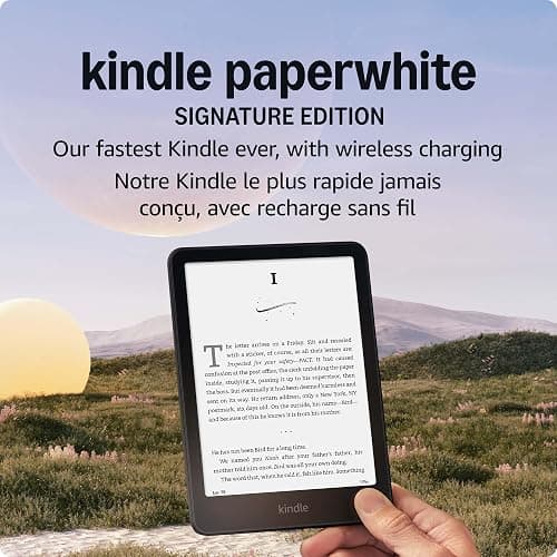 Amazon Kindle Paperwhite Signature Edition 32GB (newest model) – Our fastest Kindle with auto-adjusting front light, wireless charging, and weeks of battery life – Metallic Black thumbnail 7