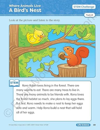 Evan-Moor Smart Start STEM Workbook, Grade 1, Science, Technology, Engineering, Math, Hands On Activities, Problem Solving, Critical Thinking, Fine Motor Skills, Sequencing, Animals, Homeschool thumbnail 7
