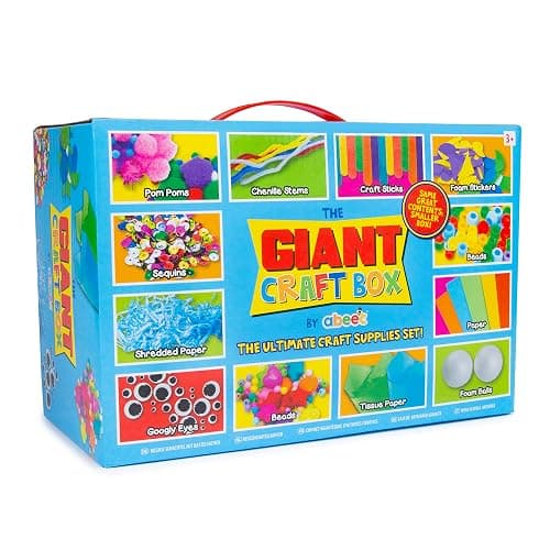 abeec Giant Craft Kit for Kids | 1000+ Piece Art & Craft Supplies Box | DIY Arts Set with Pom Poms, Beads, Stickers & More | Creative Activities for Boys & Girls | Gift for Ages 5+ - Image 1