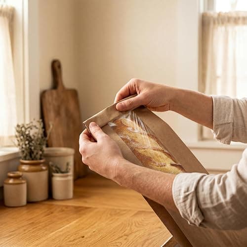 YIMITEE 150 Pack Paper Bread Bag with Window, 18"x7"x2" Long French Bread Bag, Brown Kraft Baguette Bags, Loaf Storage Packing Sacks Biscuits Packaging for Homemade, Bakery, Coffee Bar thumbnail 2