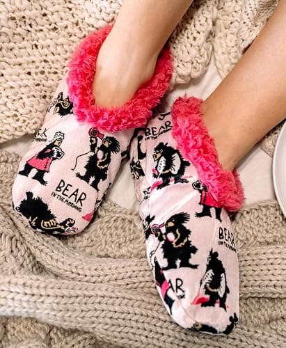 Lazy One Fuzzy Feet Slipper Socks for Women, Cute Fleece-Lined House Slippers, Non-Skid Slipper Socks thumbnail 3