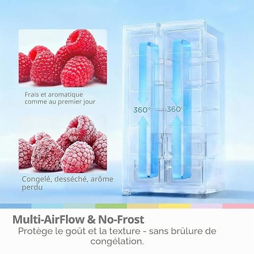 Comfee RCS536LS01EU(E) Réfrigérateur Combiné No Frost De 553 Litres, 347 L Pour Le Réfrigérateur + 206 L Pour Le Congélateur, Double Porte, Sans Givre, Efficace, Spacieux Pour La Famille, Blanc thumbnail 6